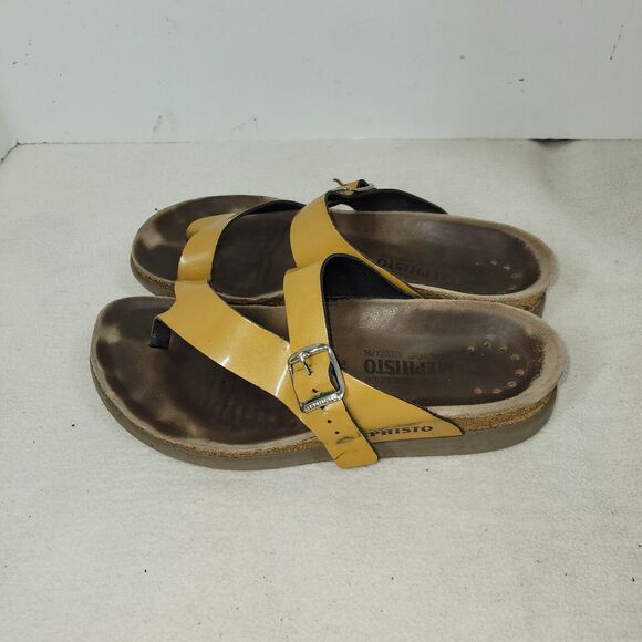 Mephisto Sandals Agacia Red Womens Size 7.5US 38 EU Leather Thong Slip On Shoe - Picture 5 of 16